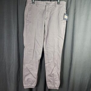Joseph Abboud Mens Stretch Slim Fit Jogger Pants Gray Cotton Twill 34x32 NWT